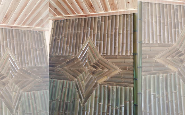 菱形竹子拼接装饰墙