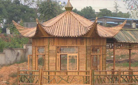 农家乐六角竹亭