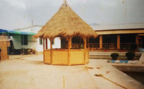 农家乐茅草顶竹亭