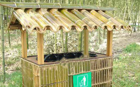 度假村竹制垃圾桶